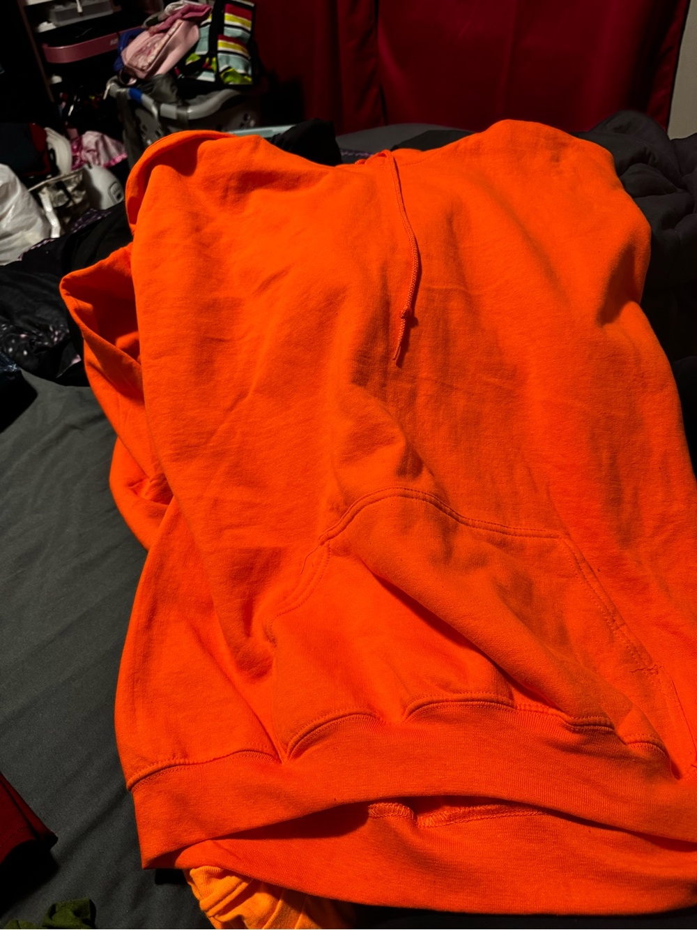 Men's Orange Pullover Hoodie Sweatshirt